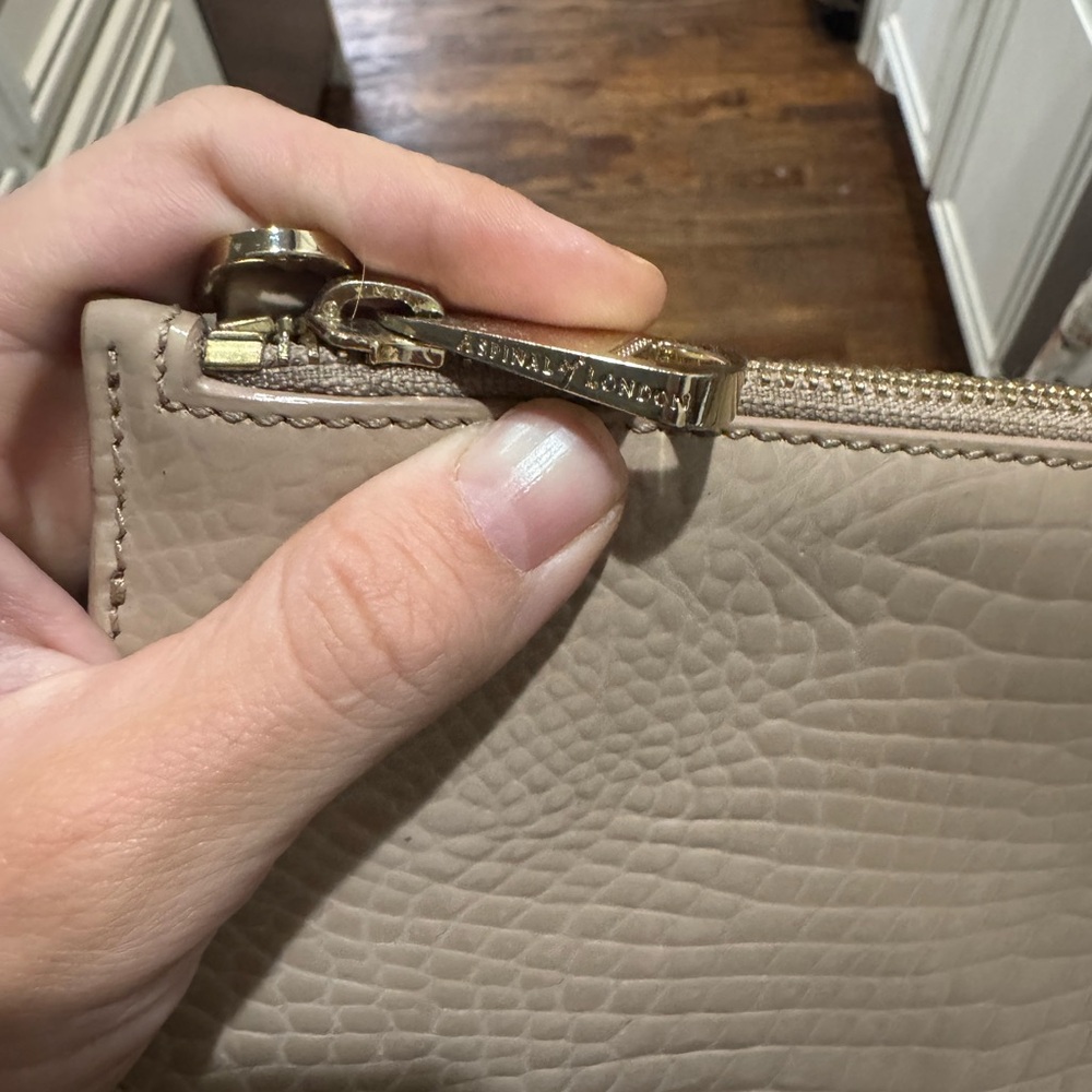 Aspinal of London Beige Crocodile Embossed Pouch - Picture 9 of 10